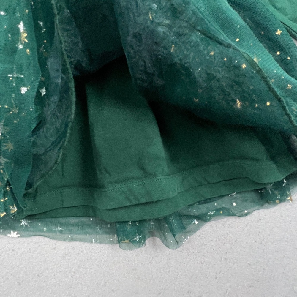Hanna Andersson Tulle Dress Kids 12-18M Green Gold Star Holiday Party FWH24 - Picture 10 of 10